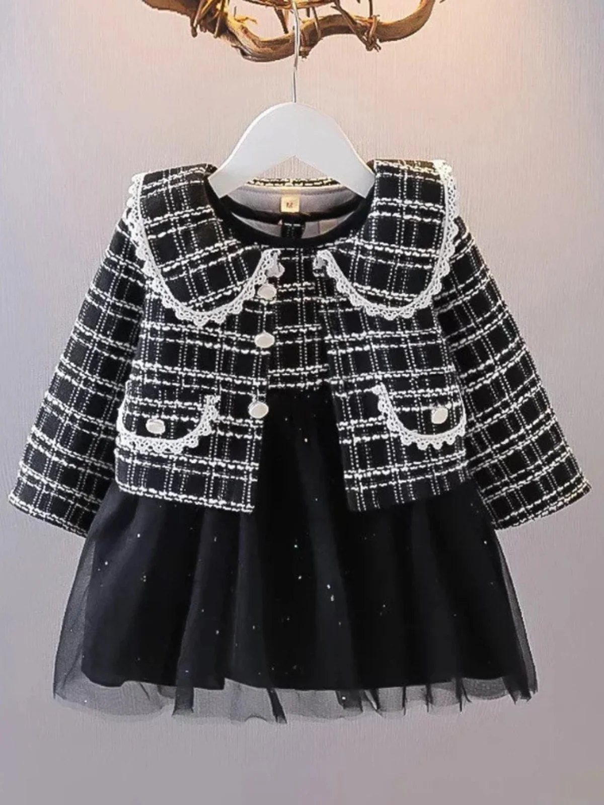 Little VIP Tweed Tutu Dress and Blazer Set - Image 3