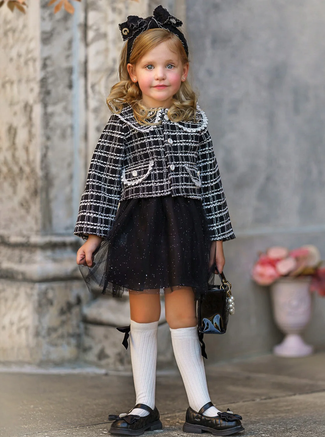 Little VIP Tweed Tutu Dress and Blazer Set - Image 5