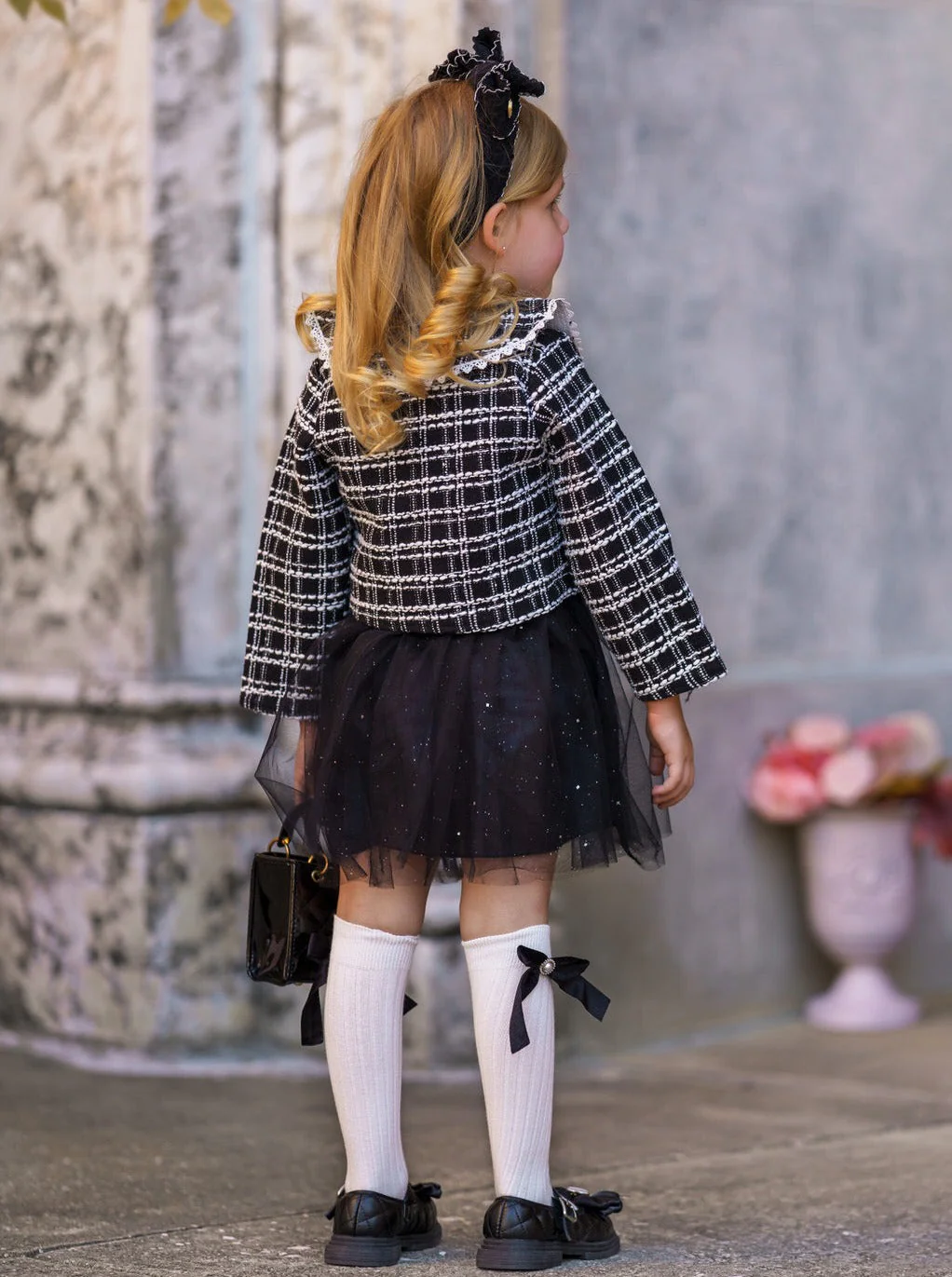 Little VIP Tweed Tutu Dress and Blazer Set - Image 6