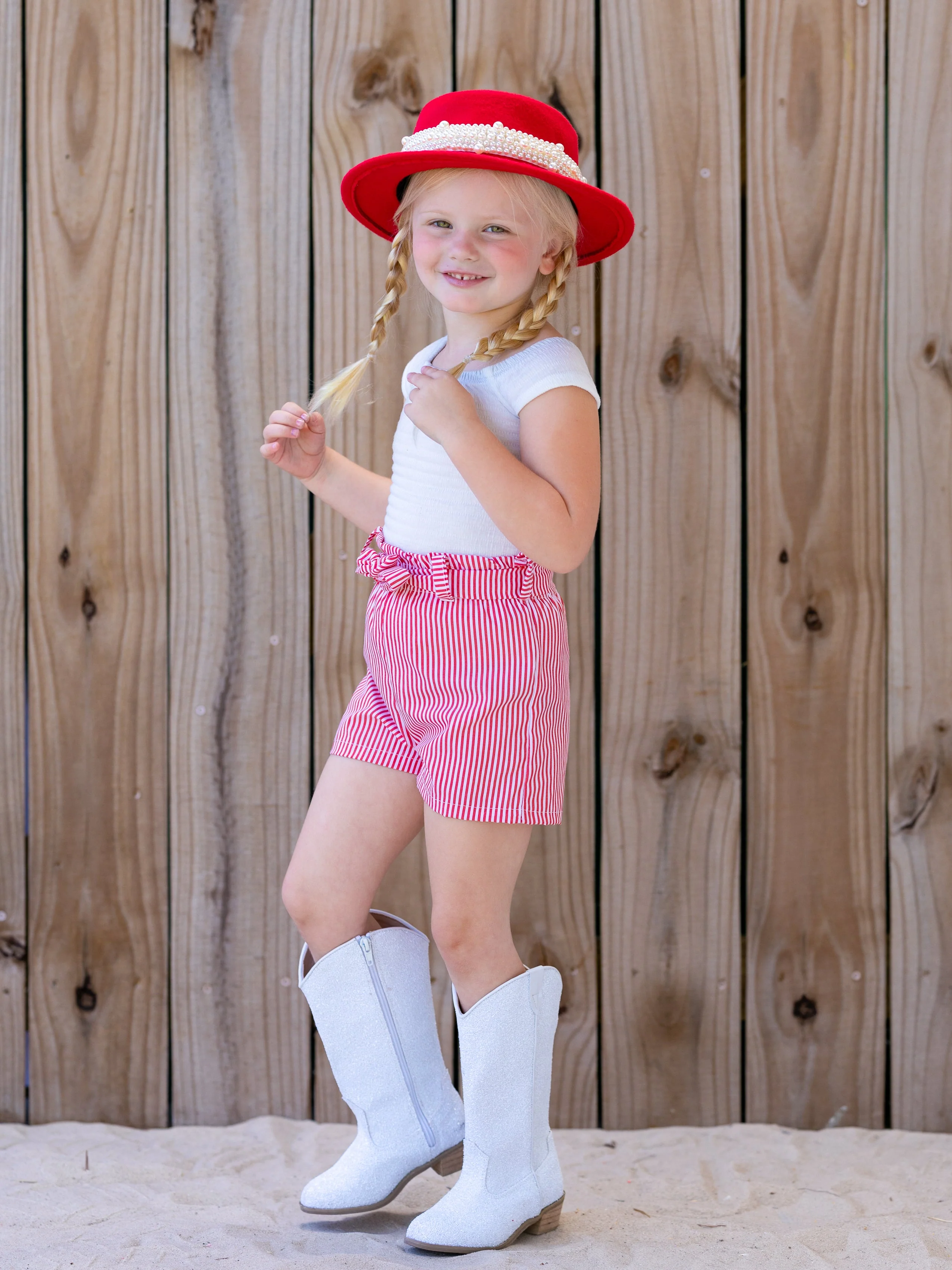 Between The Lines Paperbag Belted Shorts Set - Image 4