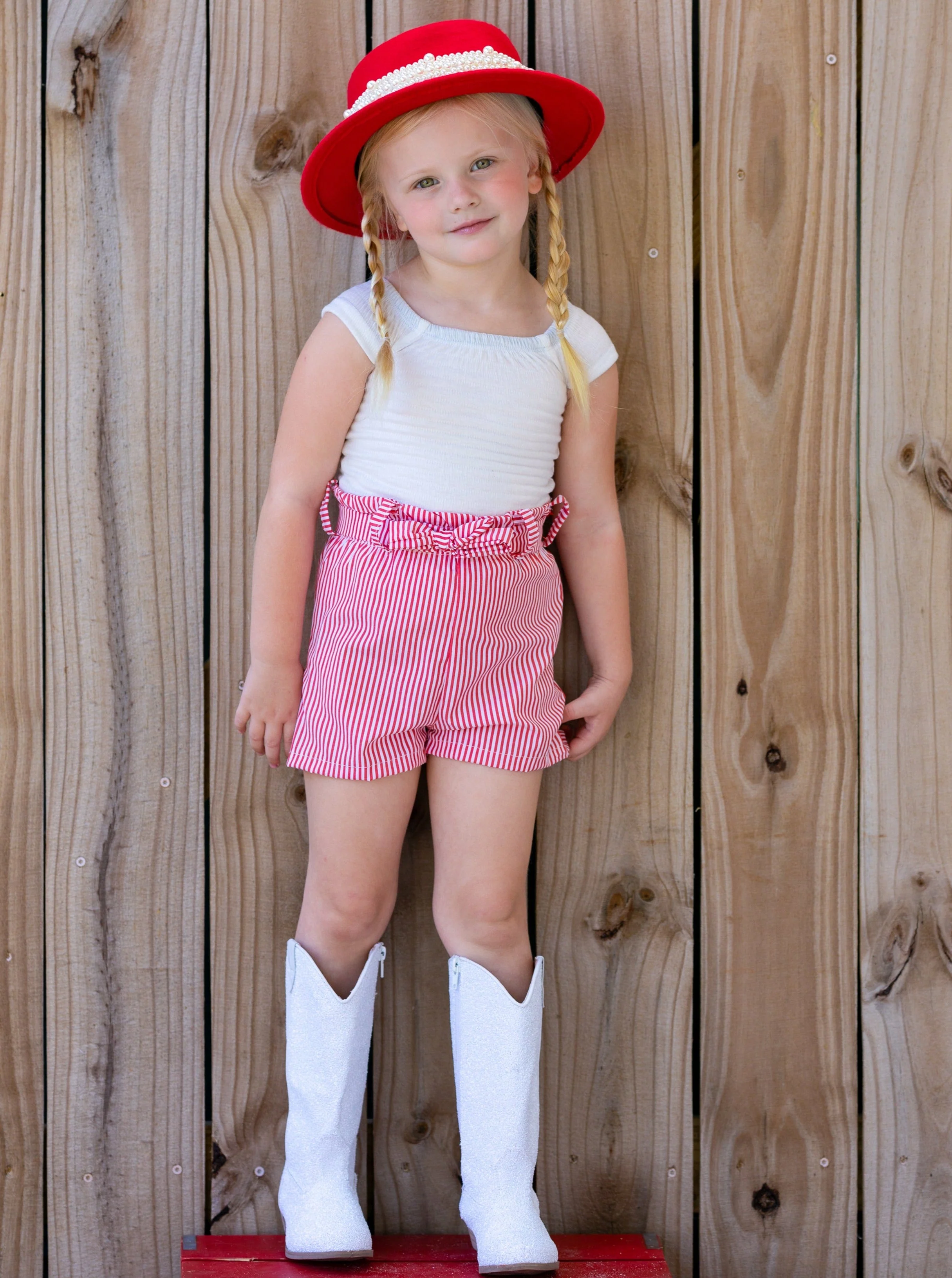 Between The Lines Paperbag Belted Shorts Set - Image 7