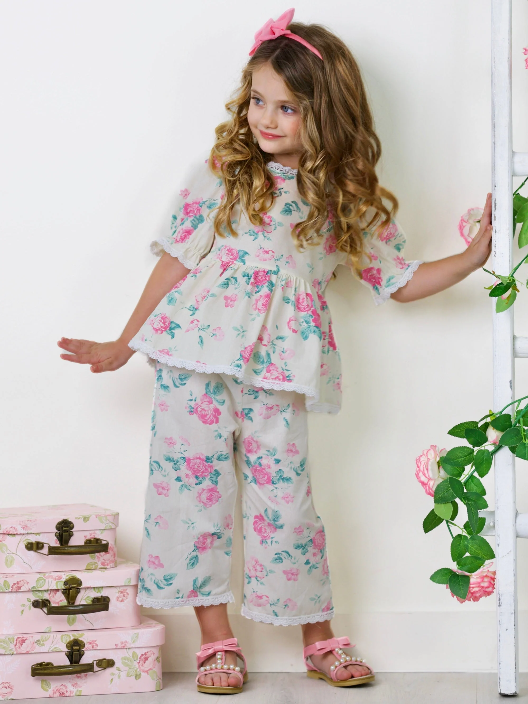 Blooming In Comfort Floral Wide Leg Pants Set - Image 6