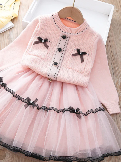 Bows and Tulle Sweater and Tutu Skirt Set - Image 9