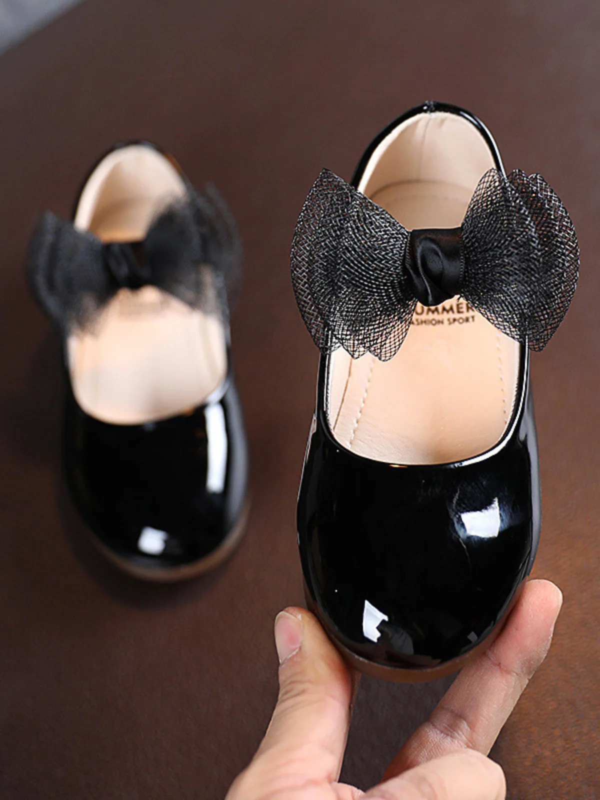 Proper Patent Tulle Bow Flats by Liv and Mia - Image 3