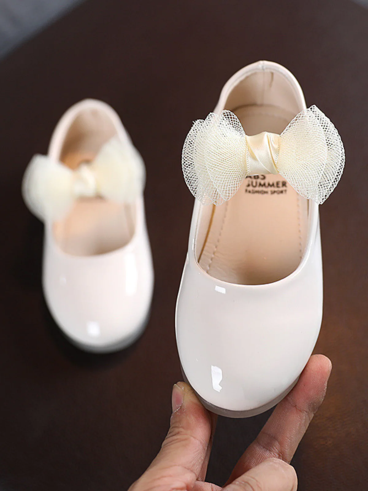Proper Patent Tulle Bow Flats by Liv and Mia - Image 4