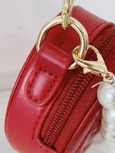 Heart of Pearl Red Crossbody Handbag - Image 3