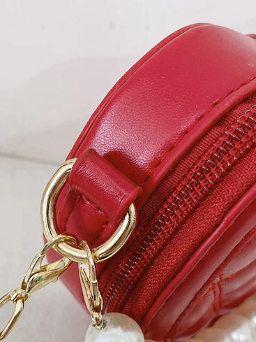 Heart of Pearl Red Crossbody Handbag - Image 4