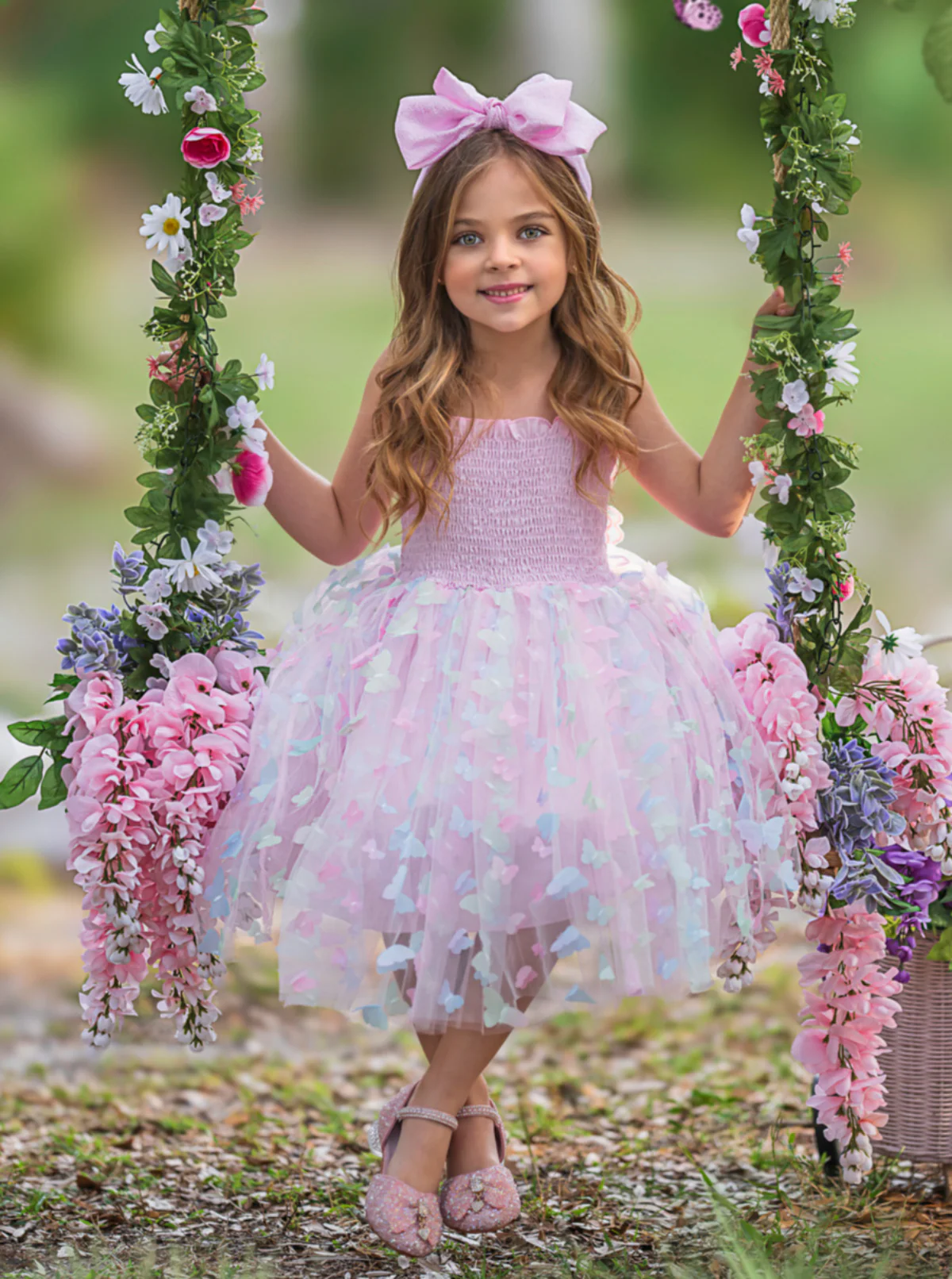 Royal Butterfly Fairy Smocked Dress - Image 3