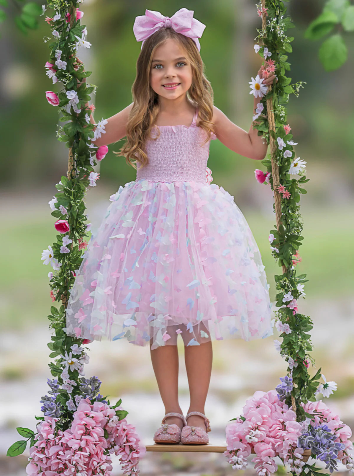 Royal Butterfly Fairy Smocked Dress - Image 4