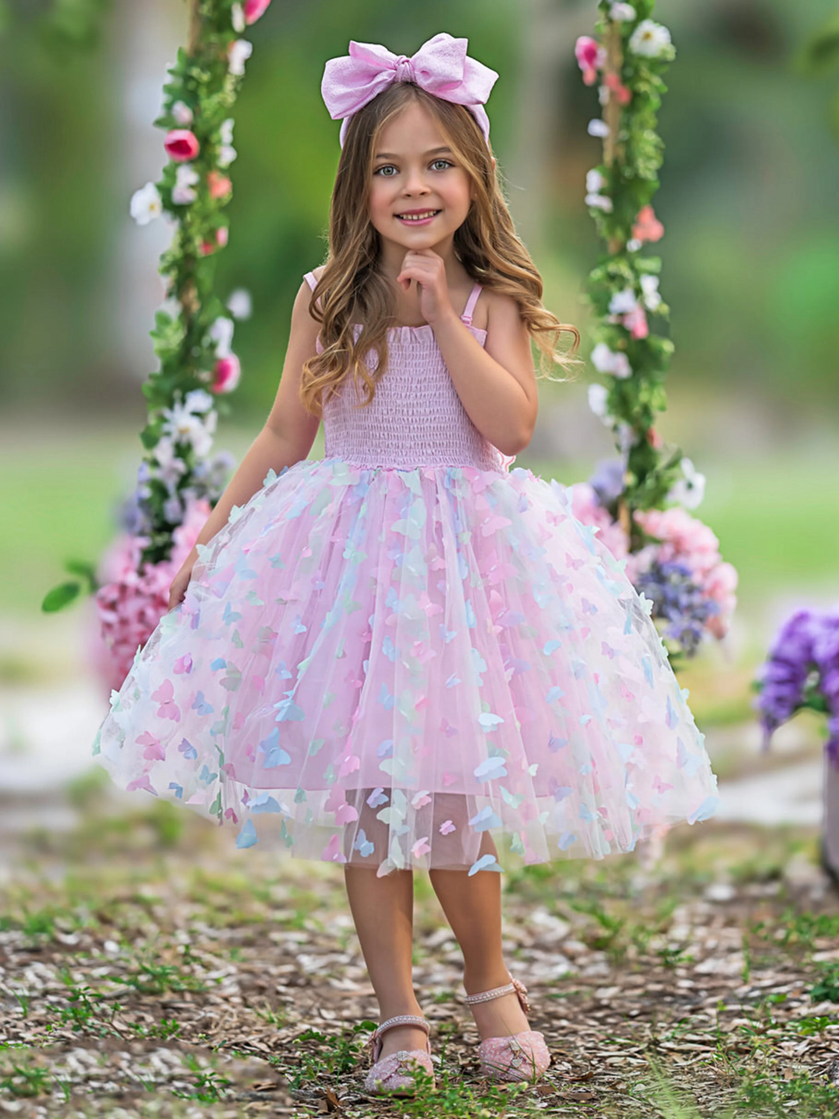 Royal Butterfly Fairy Smocked Dress - Image 5