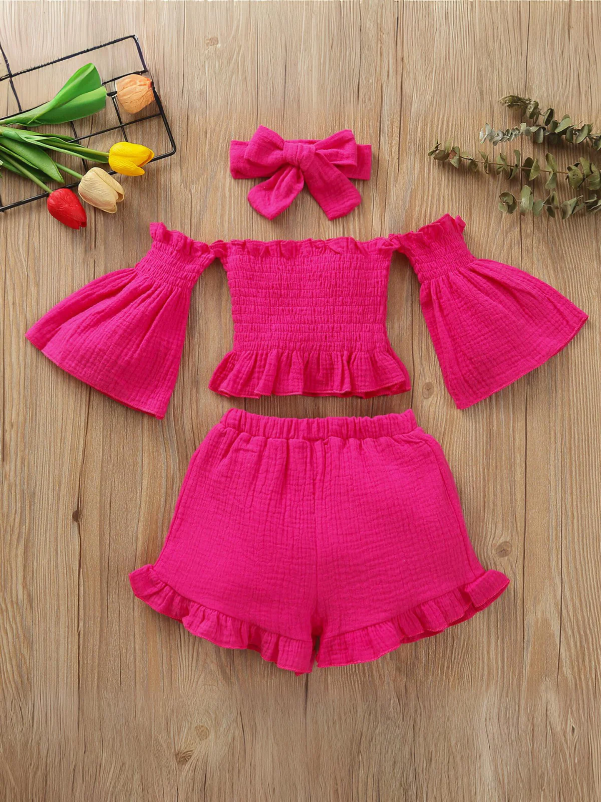 Comfy For Spring Smocked Top And Ruffle Short Set - Image 10