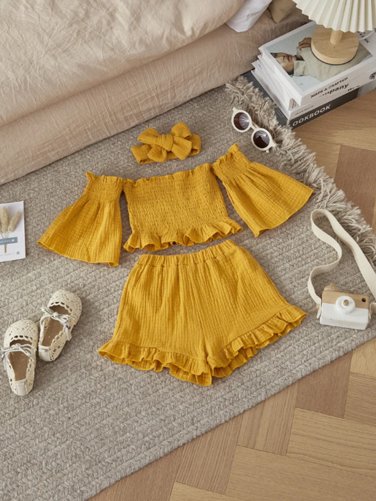 Comfy For Spring Smocked Top And Ruffle Short Set - Image 12