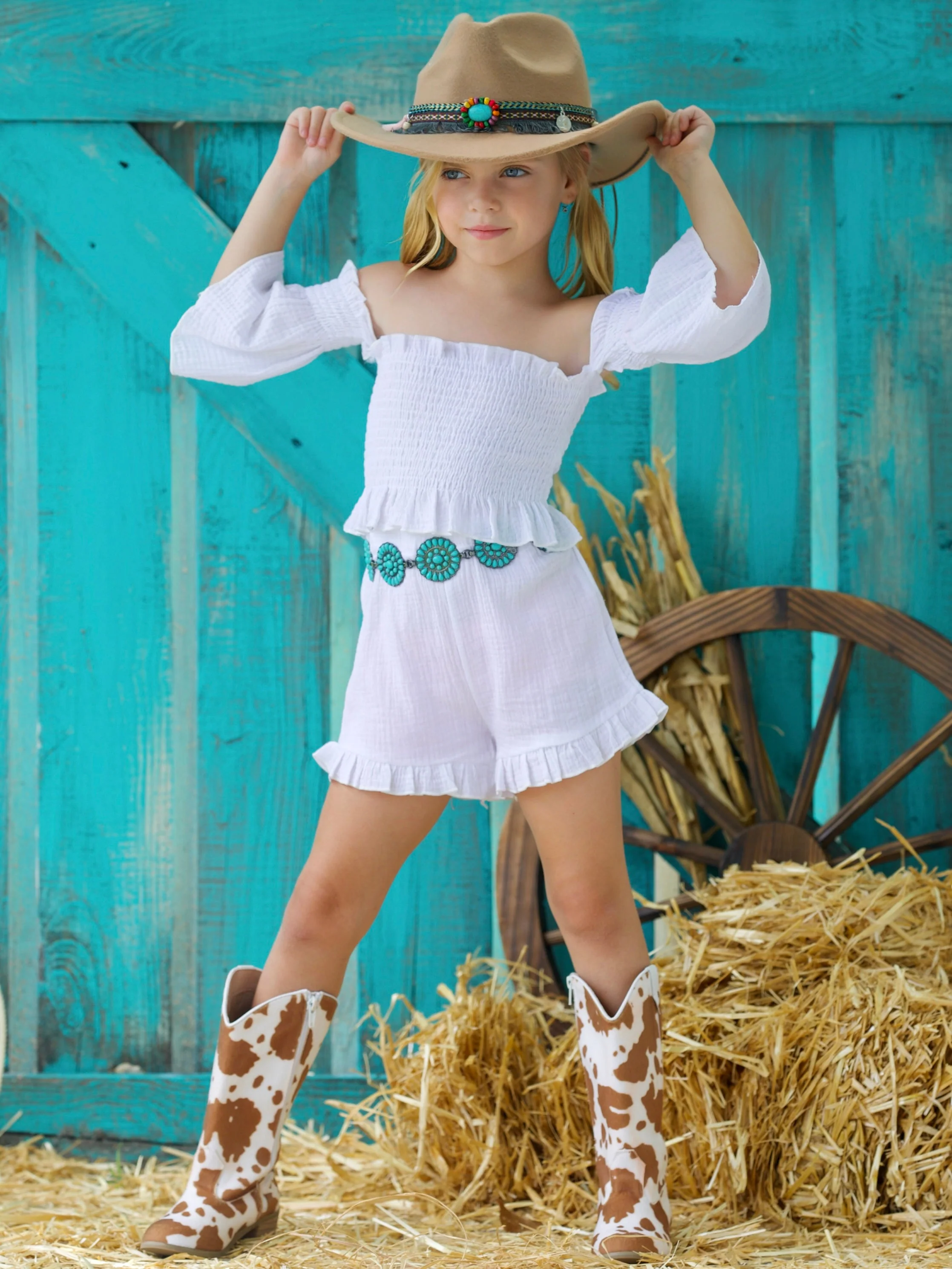 Comfy For Spring Smocked Top And Ruffle Short Set - Image 3