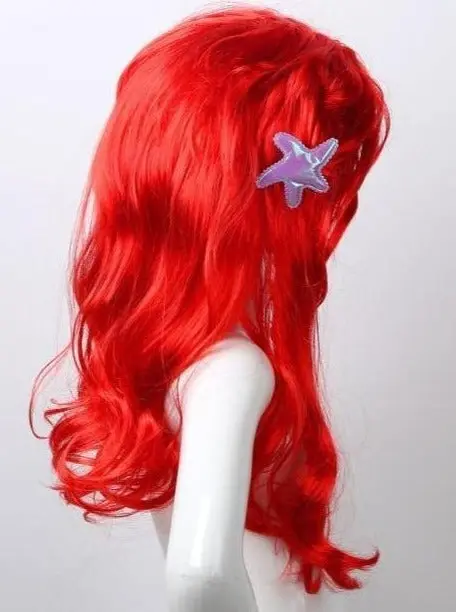 Girls Red Mermaid Cosplay Wig - Image 3