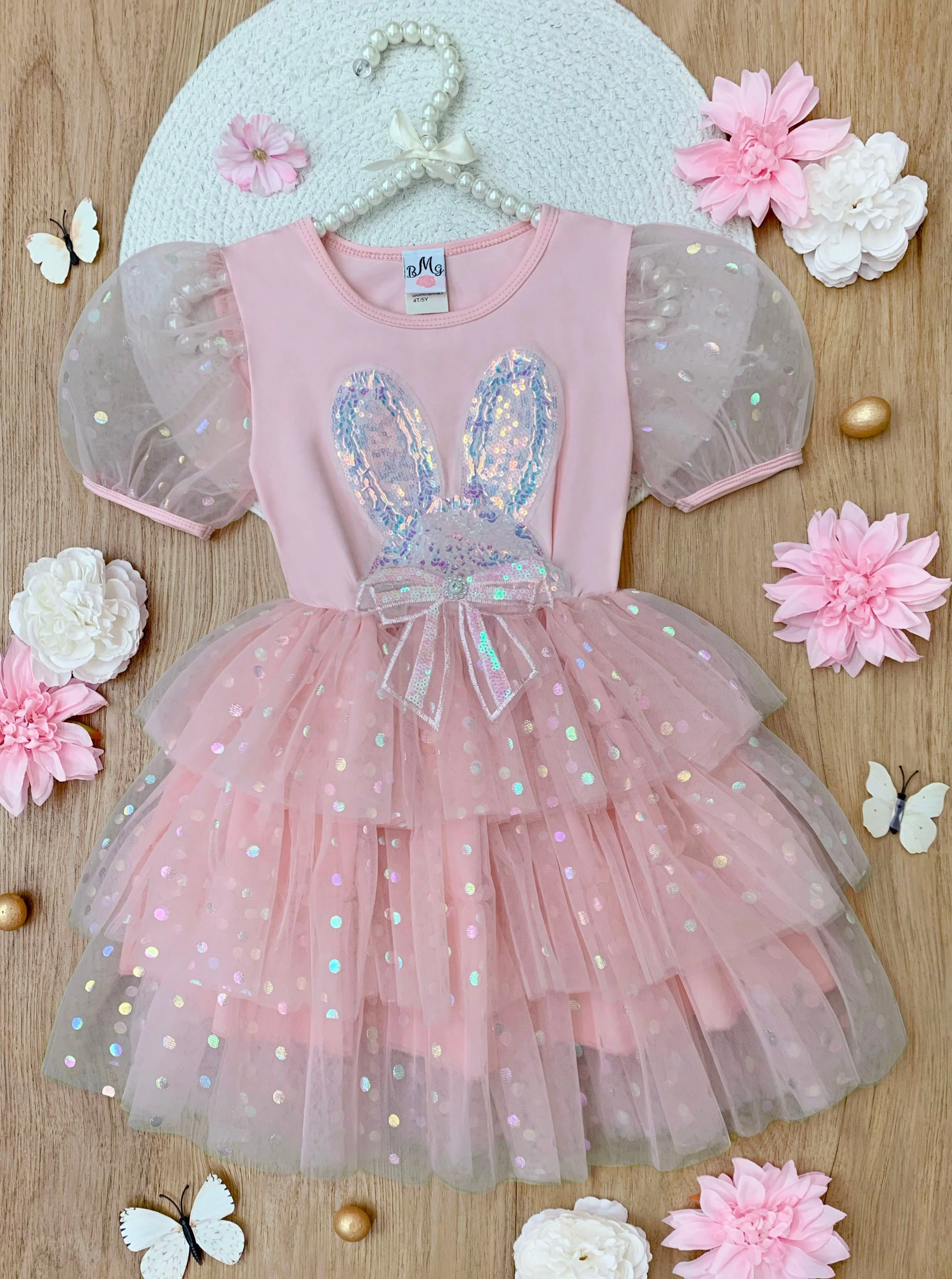 Pink Bunny Magic Easter Tutu Dress - Image 3