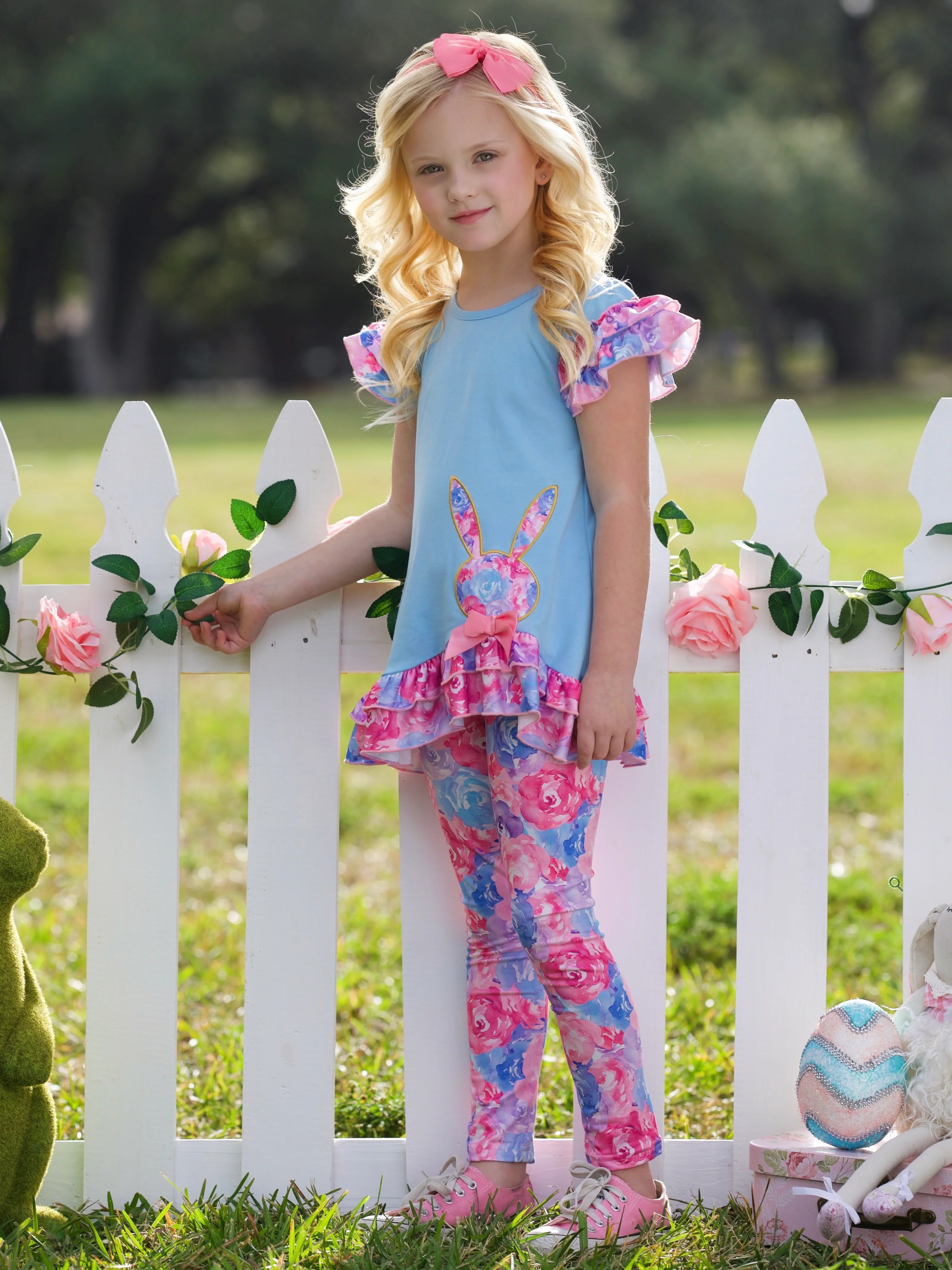 Radiant Roses Floral Bunny Legging Set - Image 3