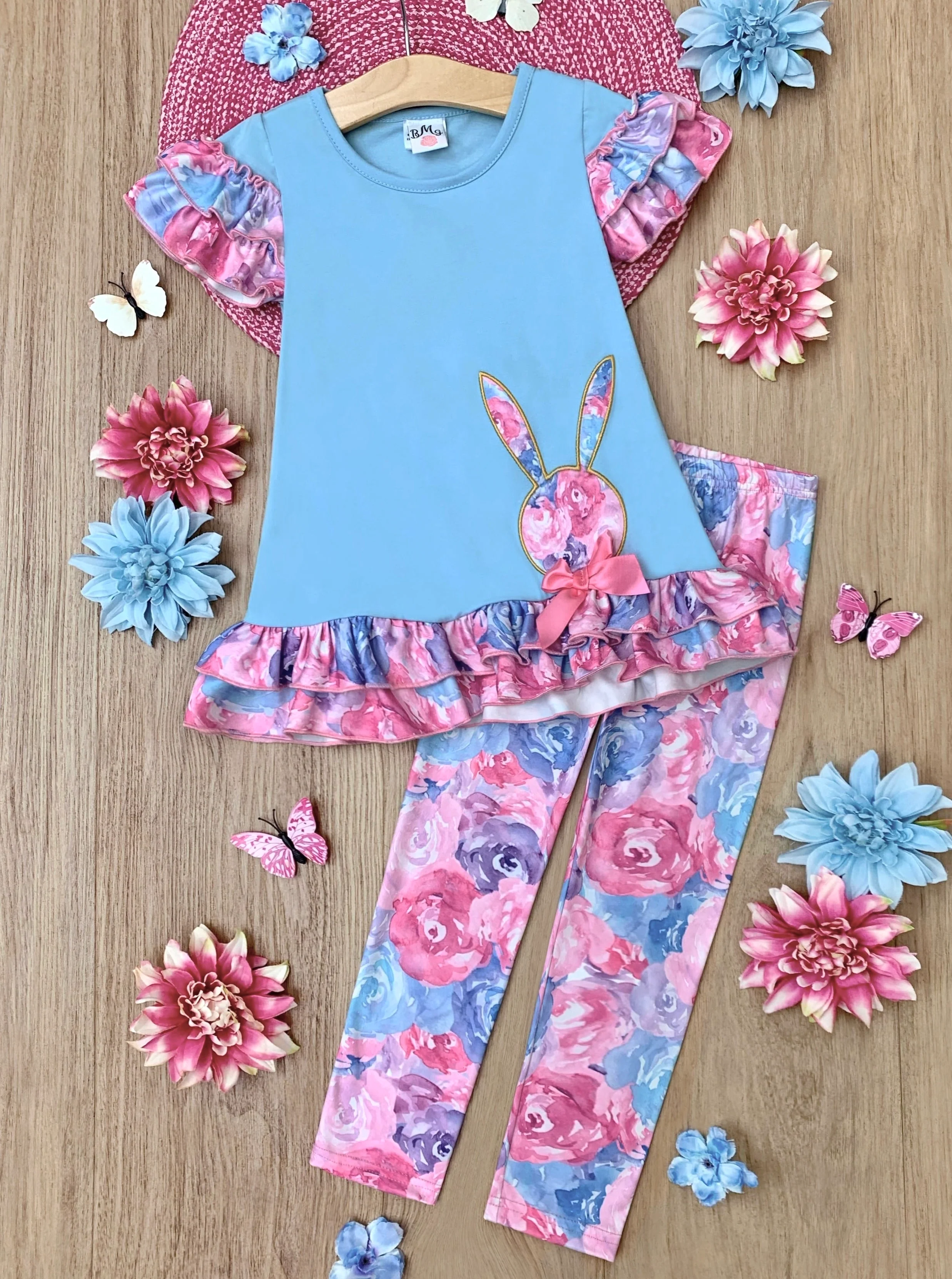 Radiant Roses Floral Bunny Legging Set - Image 4