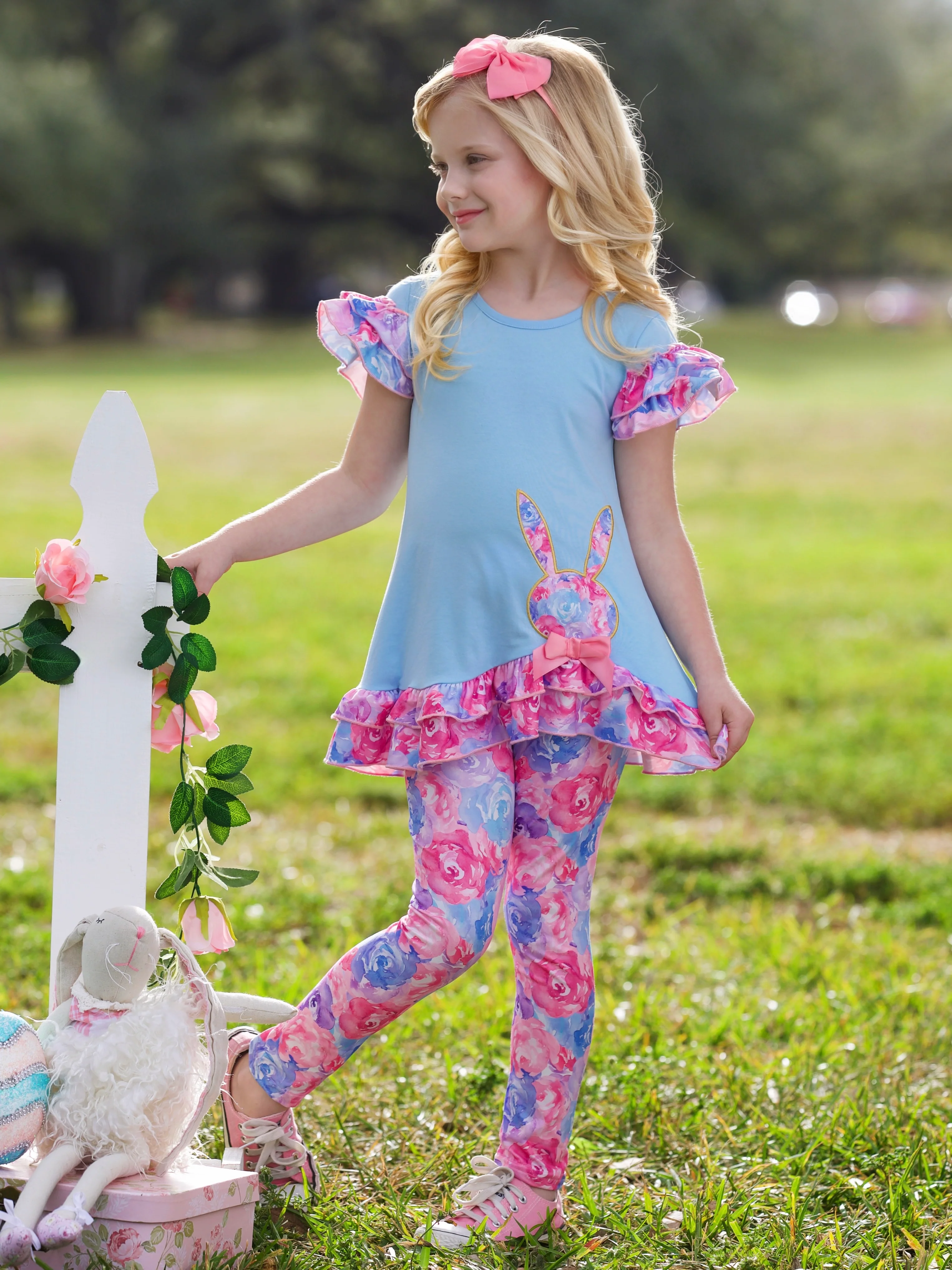 Radiant Roses Floral Bunny Legging Set - Image 5