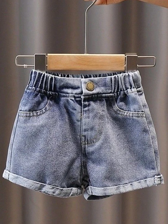 Move My Way Elastic Waist Denim Shorts - Image 4