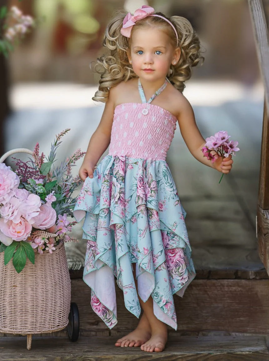 Fancy Roses Smocked Handkerchief Dress - Image 4