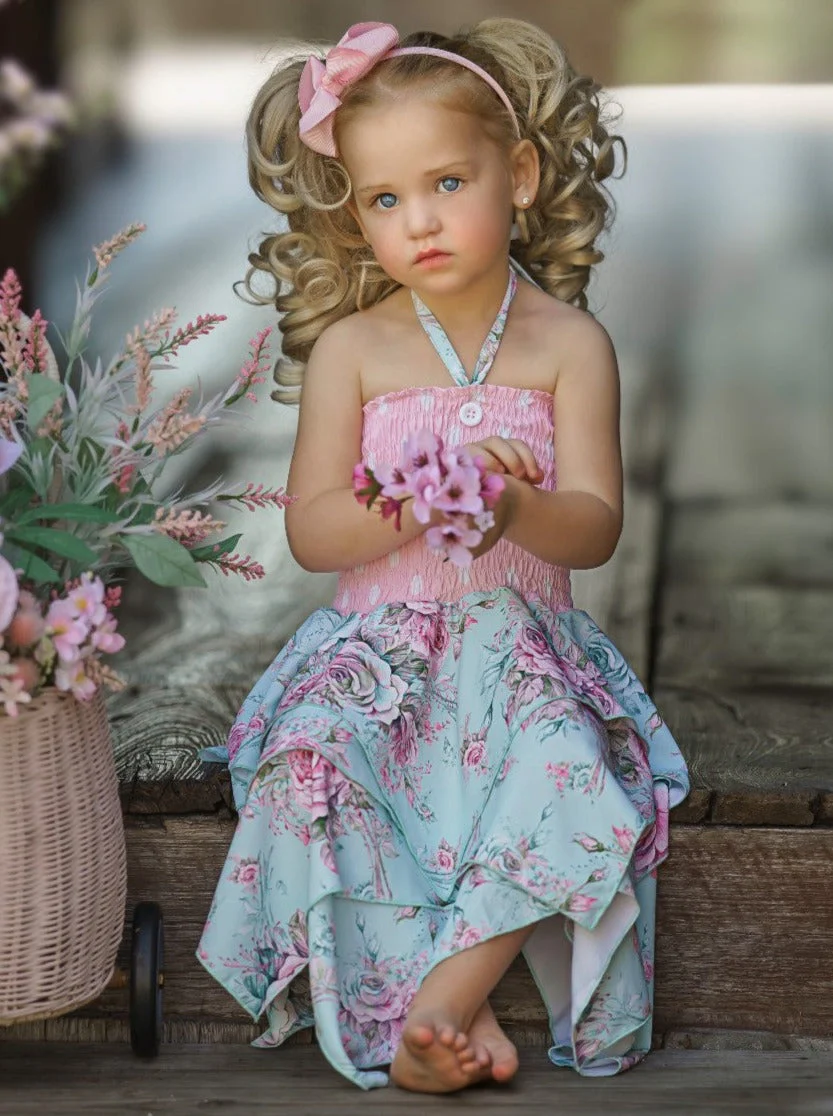 Fancy Roses Smocked Handkerchief Dress - Image 6
