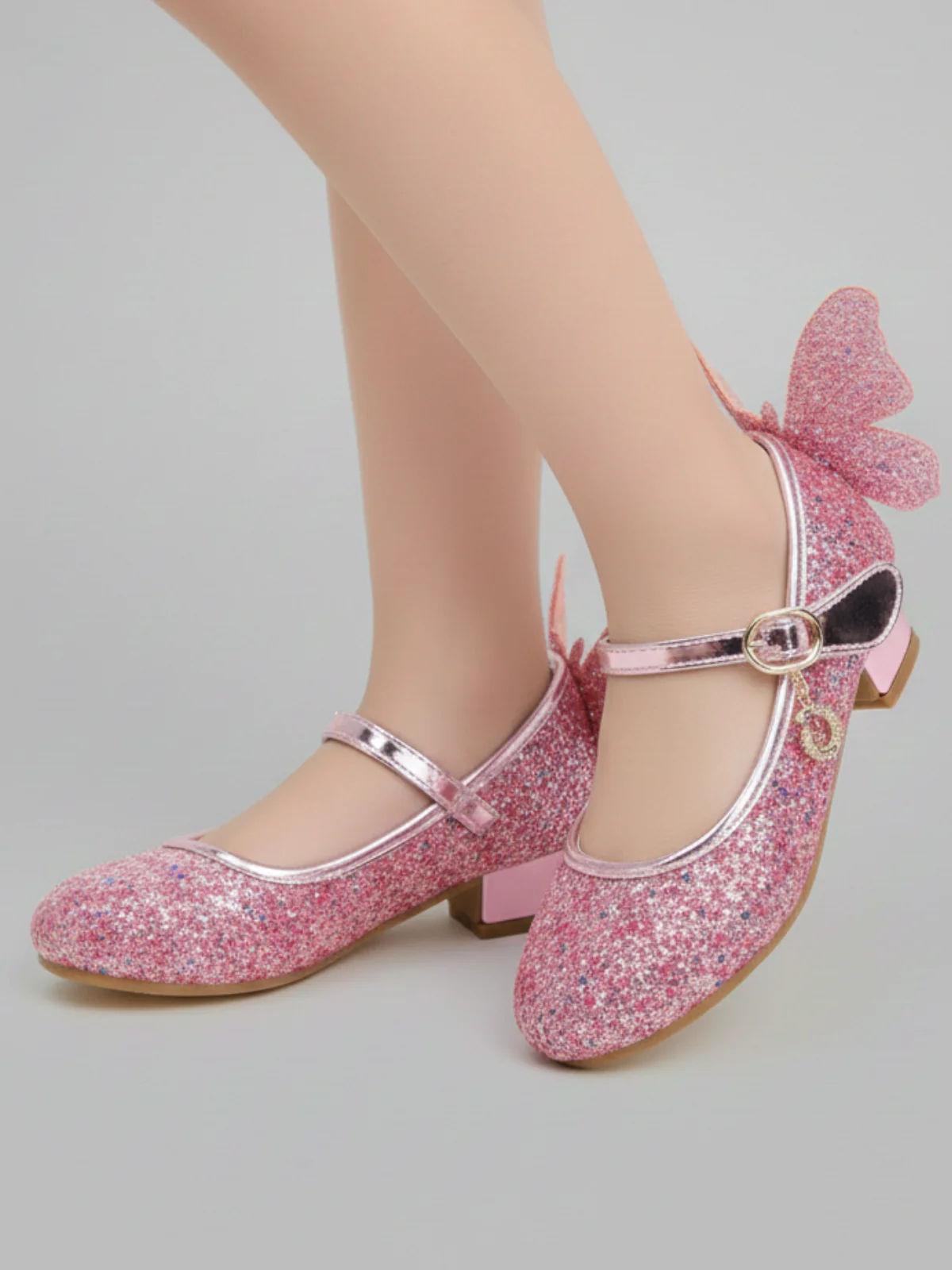 Glitter Butterfly Mary Jane Mini Heels By Liv and Mia - Image 7