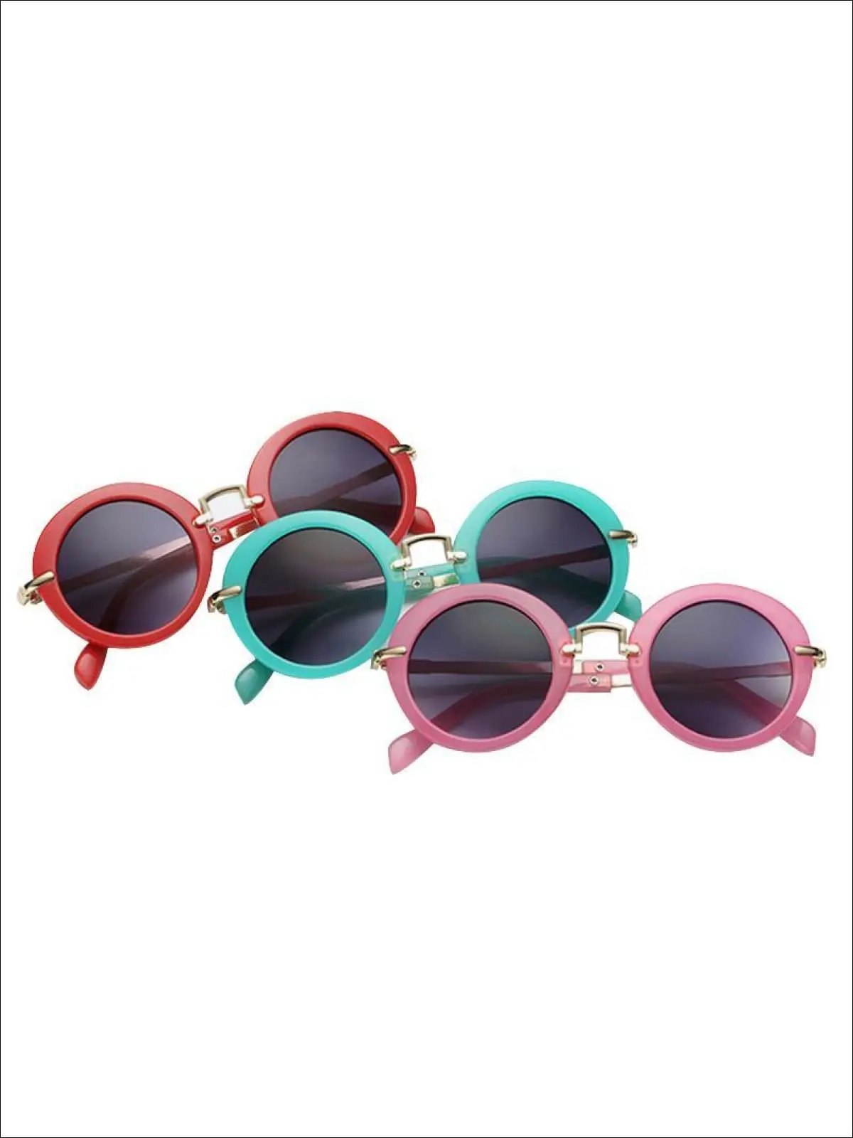 Girls Round Retro Sunglasses - Image 3