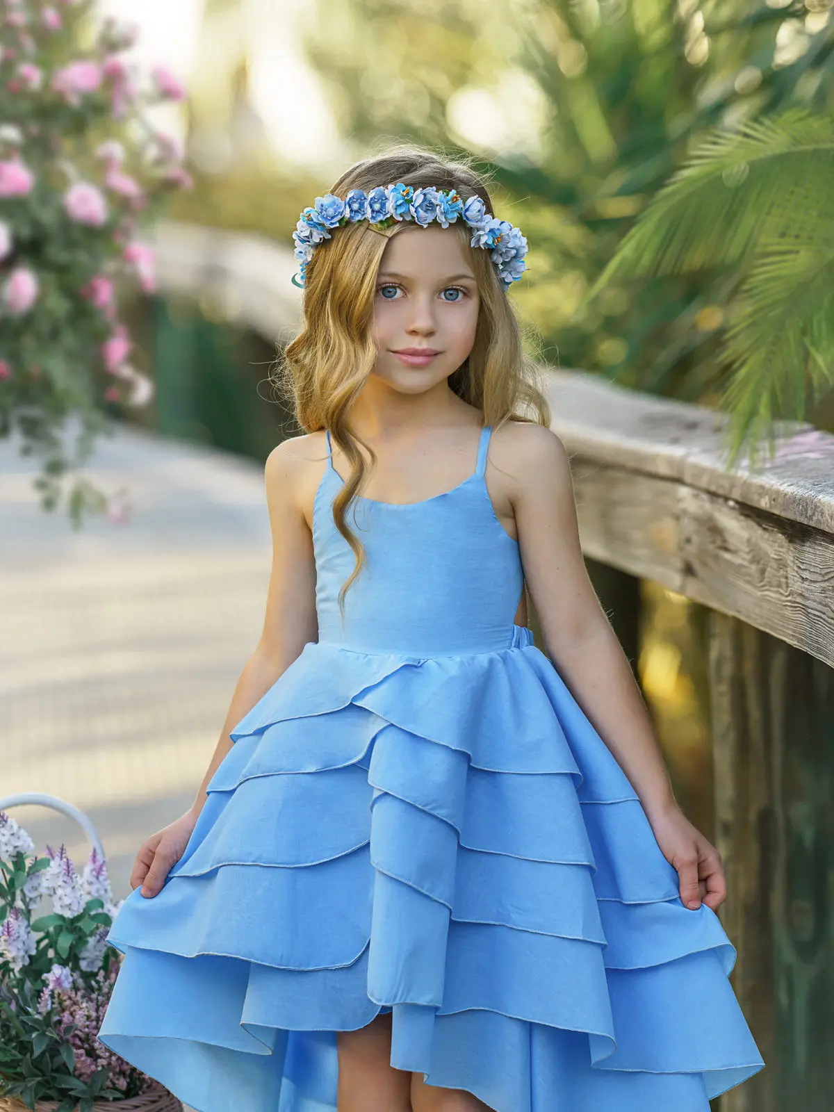 Pretty Petal Blues Tiered Dress - Image 4