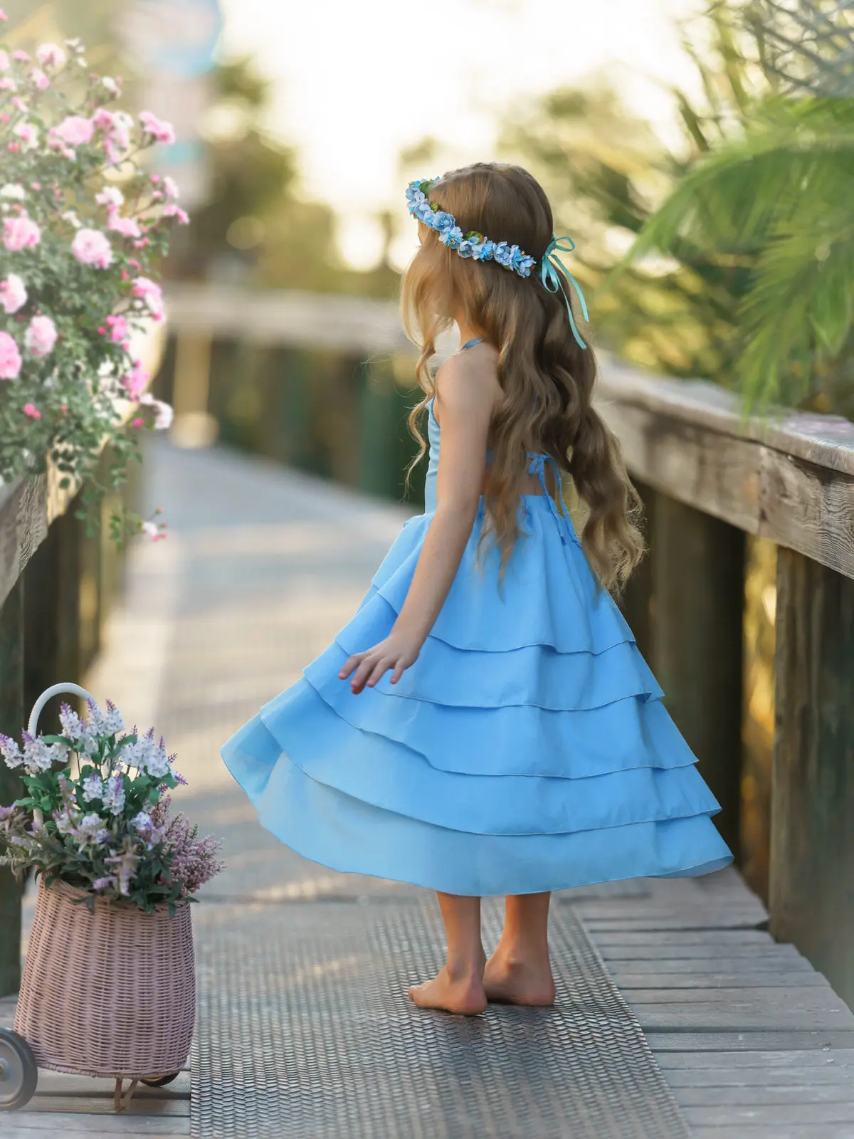 Pretty Petal Blues Tiered Dress - Image 5
