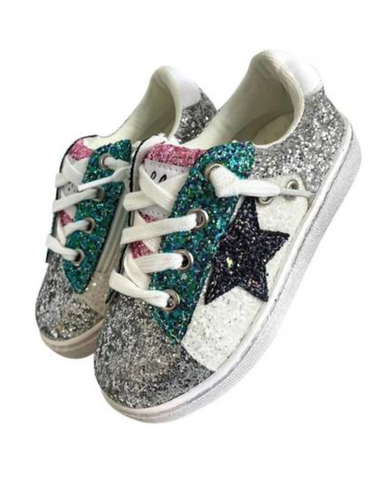 Sequin Sensation Casual Silver Sneakers by Liv and Mia - Image 6
