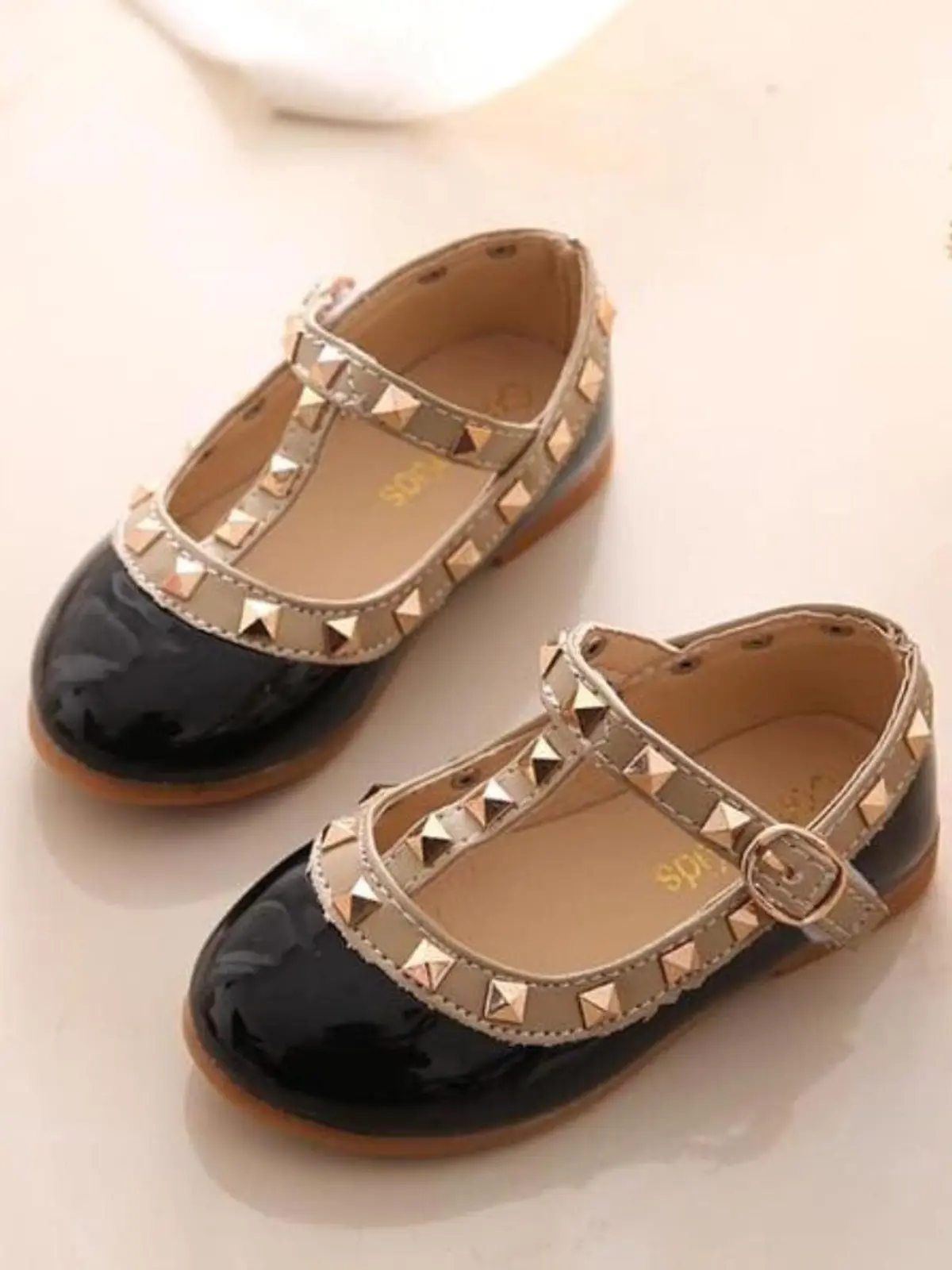 Studded Runway T-Strap Flats By Liv and Mia - Image 3