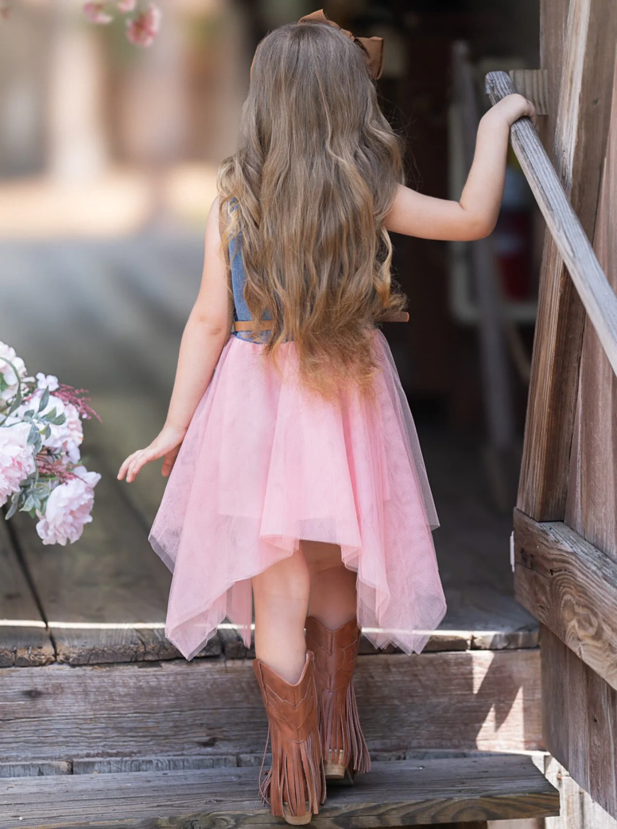 Giddy Up, Western Denim and Pink Dress - Image 5