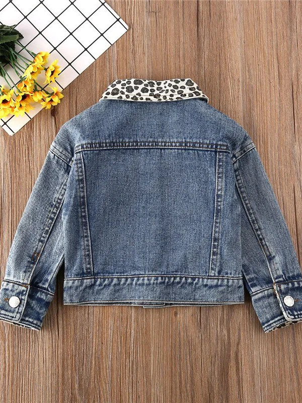 Leopard Lapel Denim Jacket - Image 6