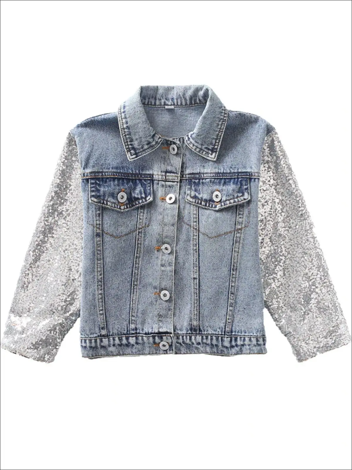 Jean Queen Unicorn Sequin Denim Jacket - Image 4