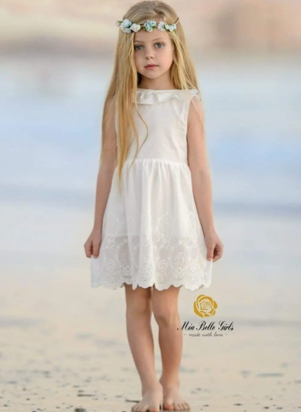 Breezy Baby Doll White Eyelet Ruffle Dress - Image 3