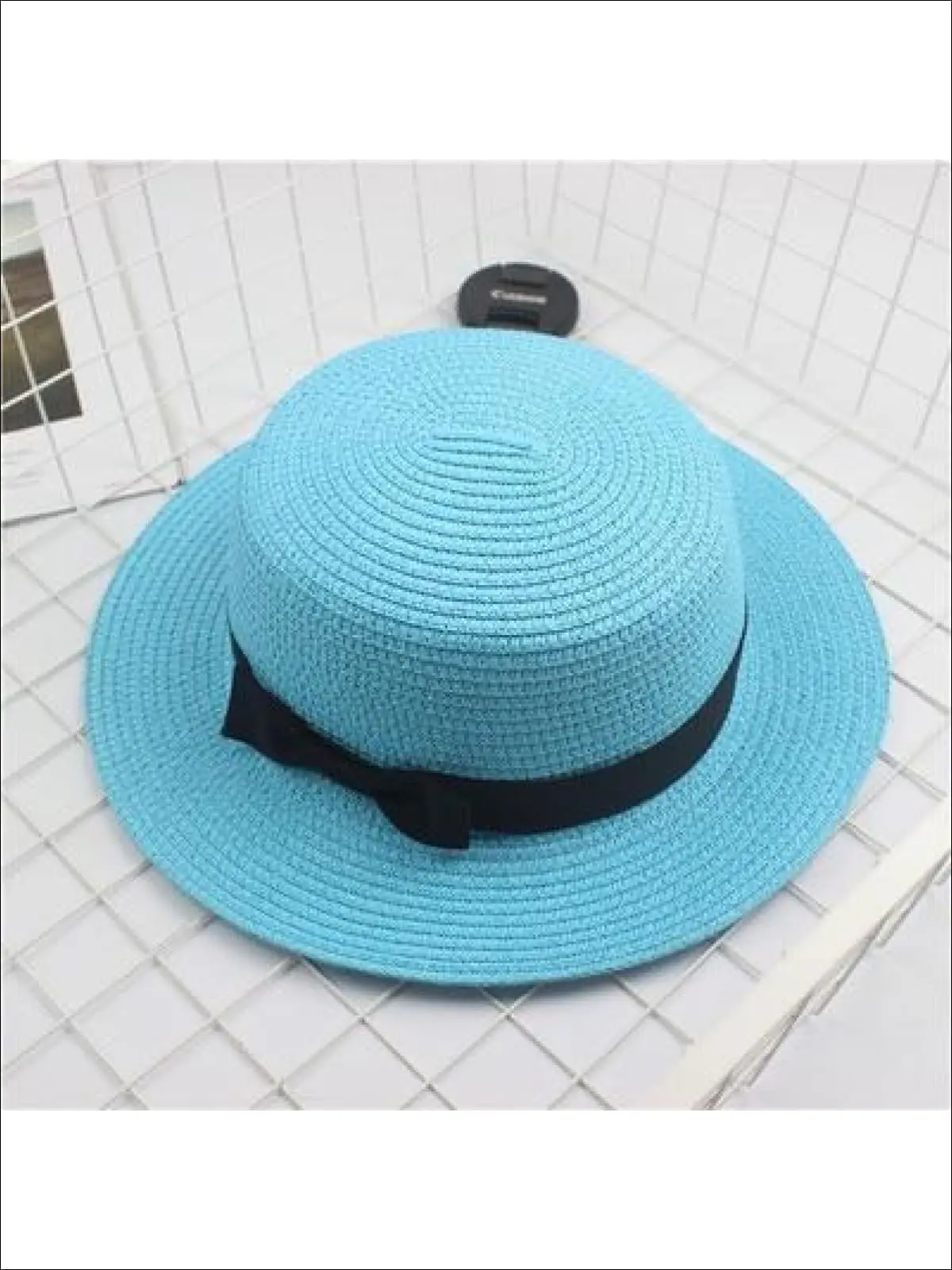 Girls Woven Straw Fedora Hat with Bow Tie (Multiple Color Options) - Image 15