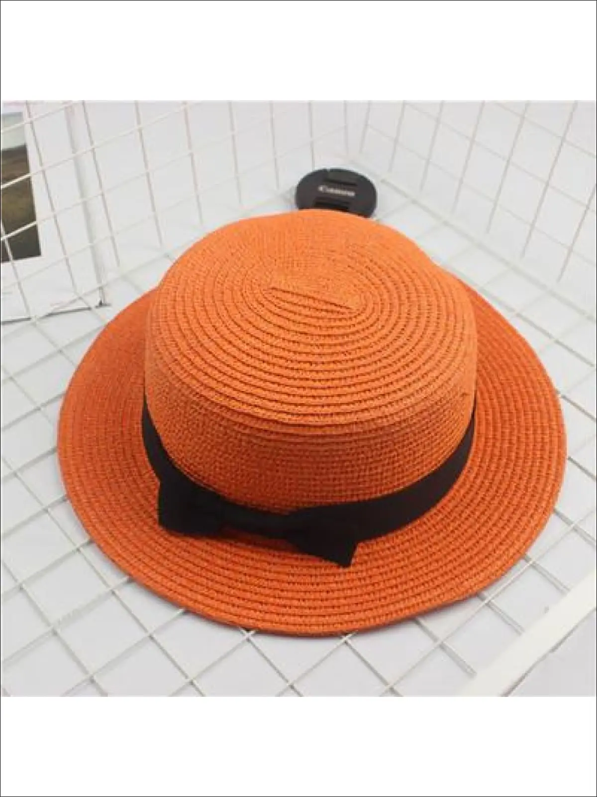 Girls Woven Straw Fedora Hat with Bow Tie (Multiple Color Options) - Image 16