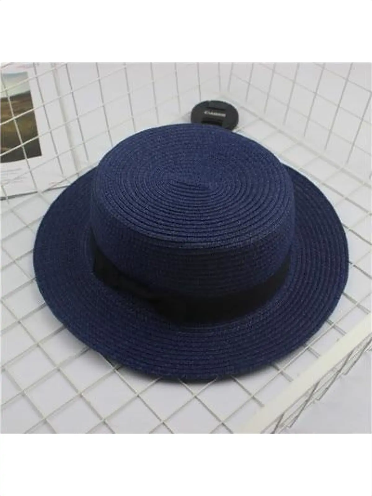 Girls Woven Straw Fedora Hat with Bow Tie (Multiple Color Options) - Image 17