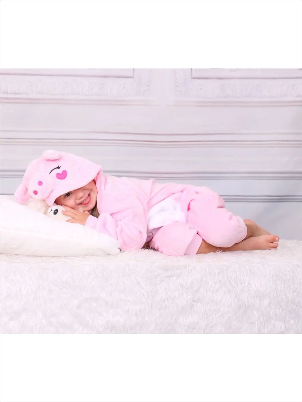 Dozing Piggy Hooded Onesie Pajamas - Image 3