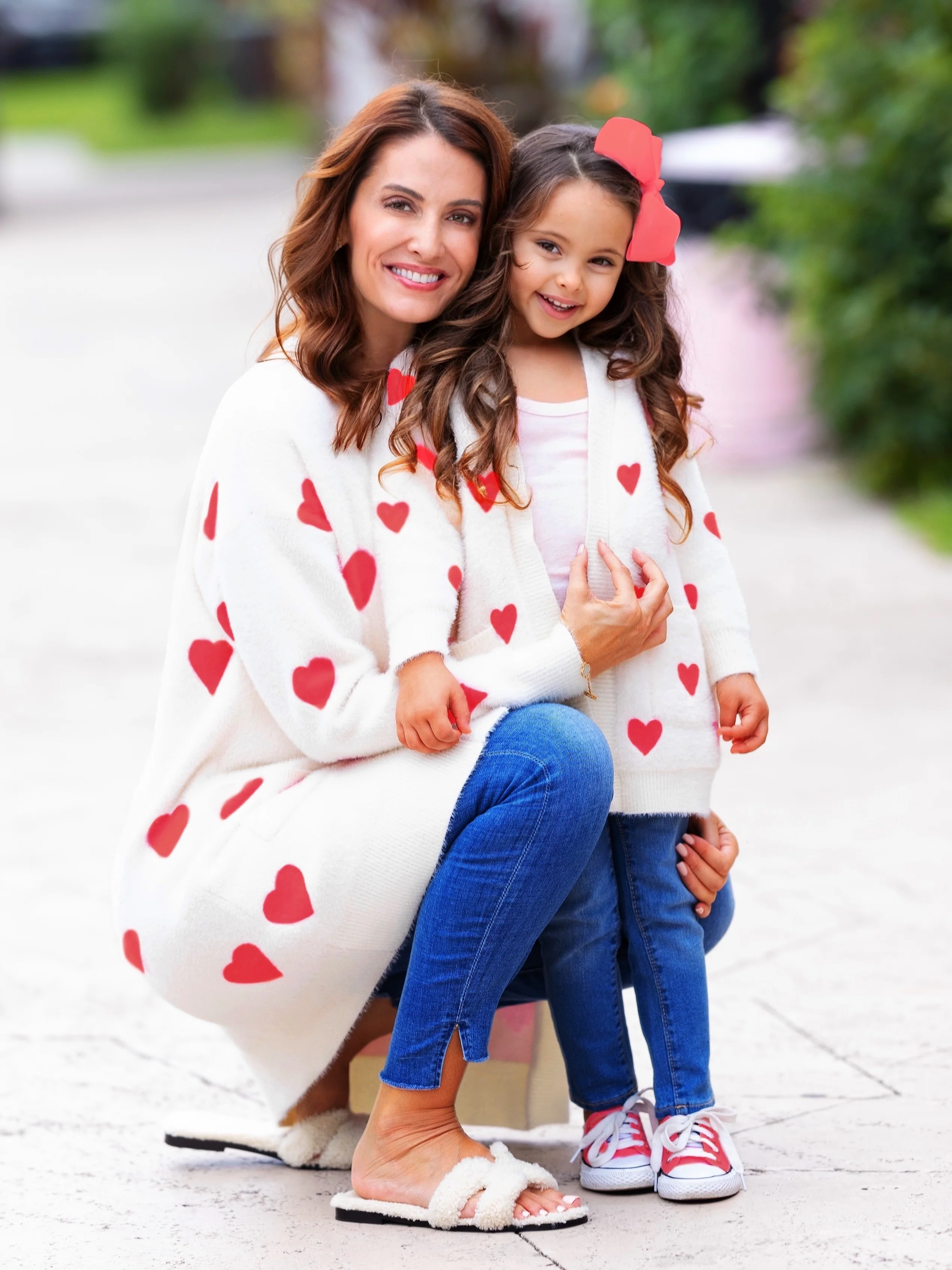 Mommy and Me I Love You Lots Oversized Heart Cardigan - Image 4