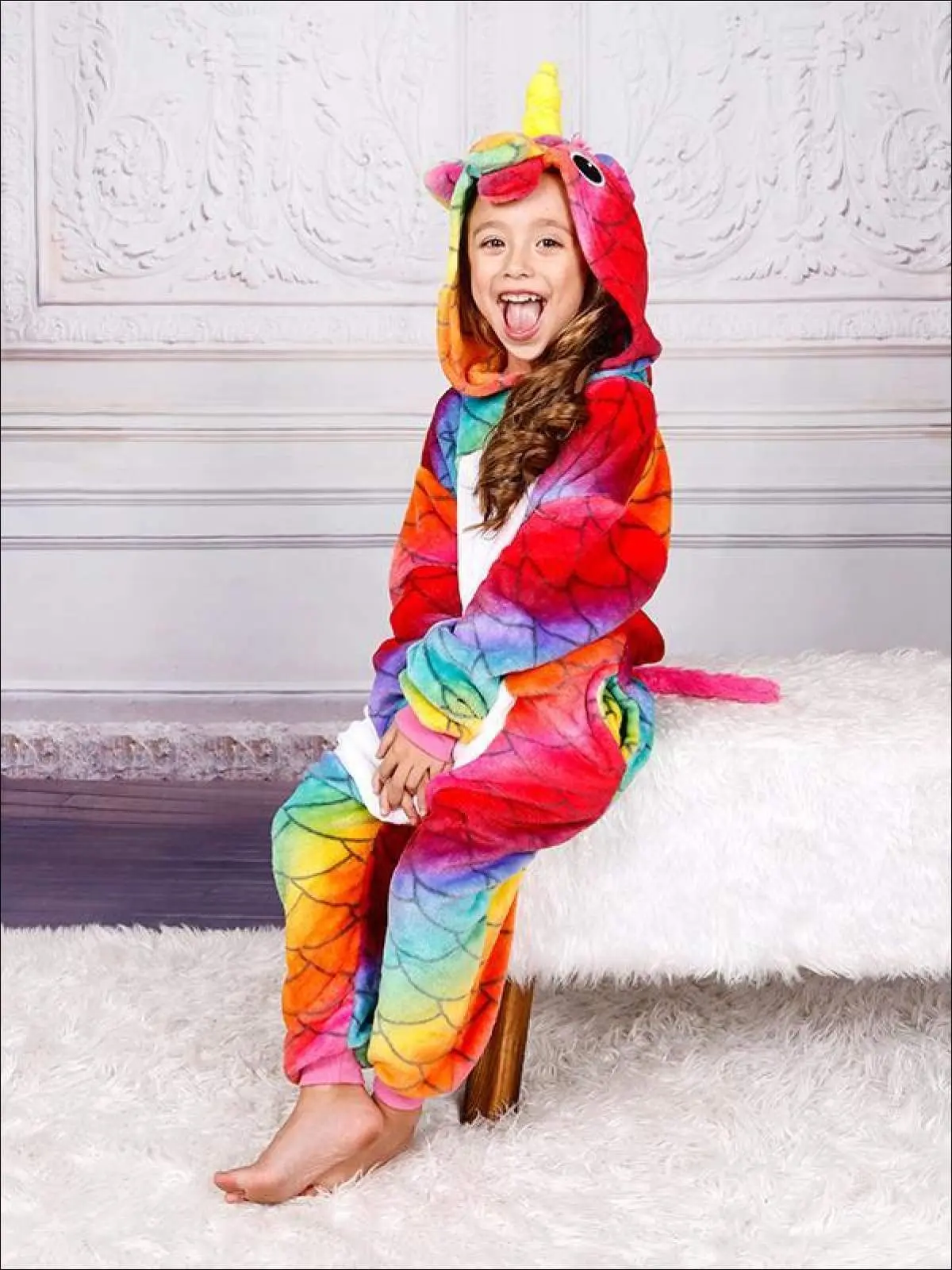 Mommy and Me Rainbow Scale Unicorn Onesie Pajamas - Image 3