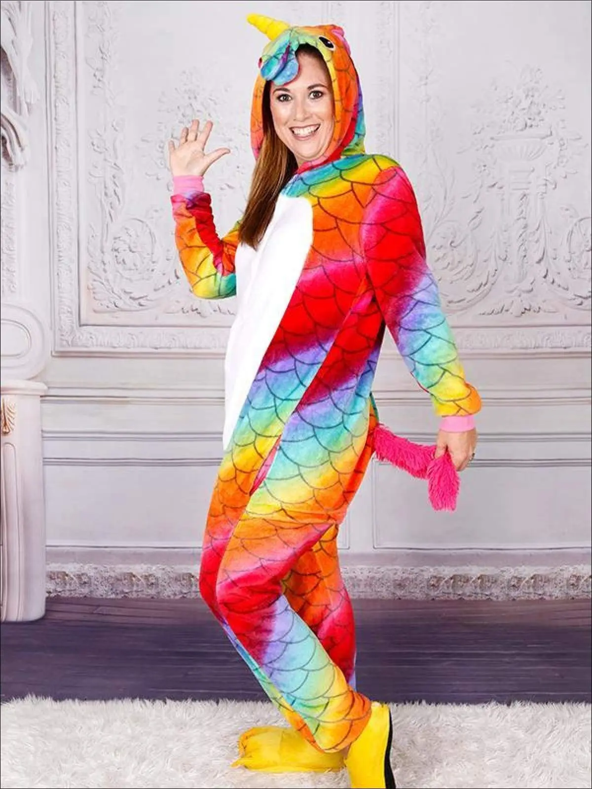 Mommy and Me Rainbow Scale Unicorn Onesie Pajamas - Image 4