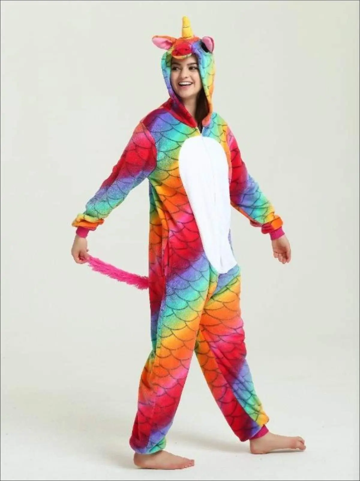 Mommy and Me Rainbow Scale Unicorn Onesie Pajamas - Image 5