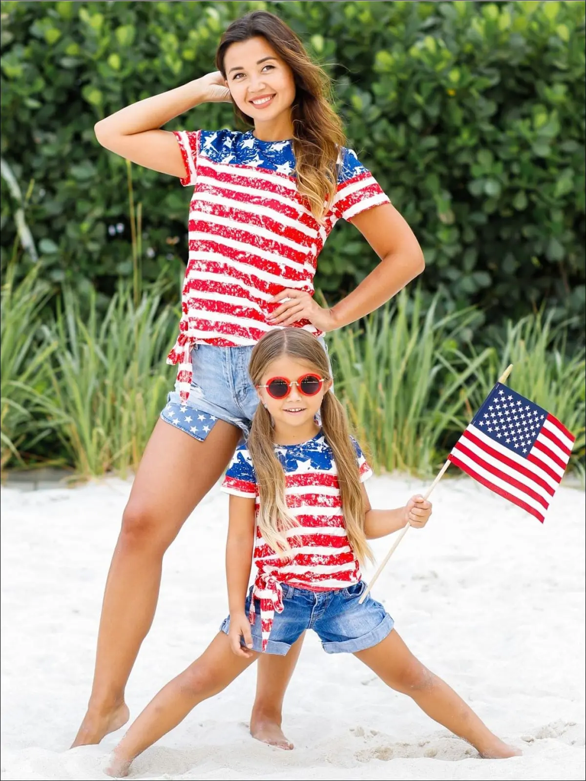 Mommy and Me Wave Your Flag Side Knot Top - Image 6