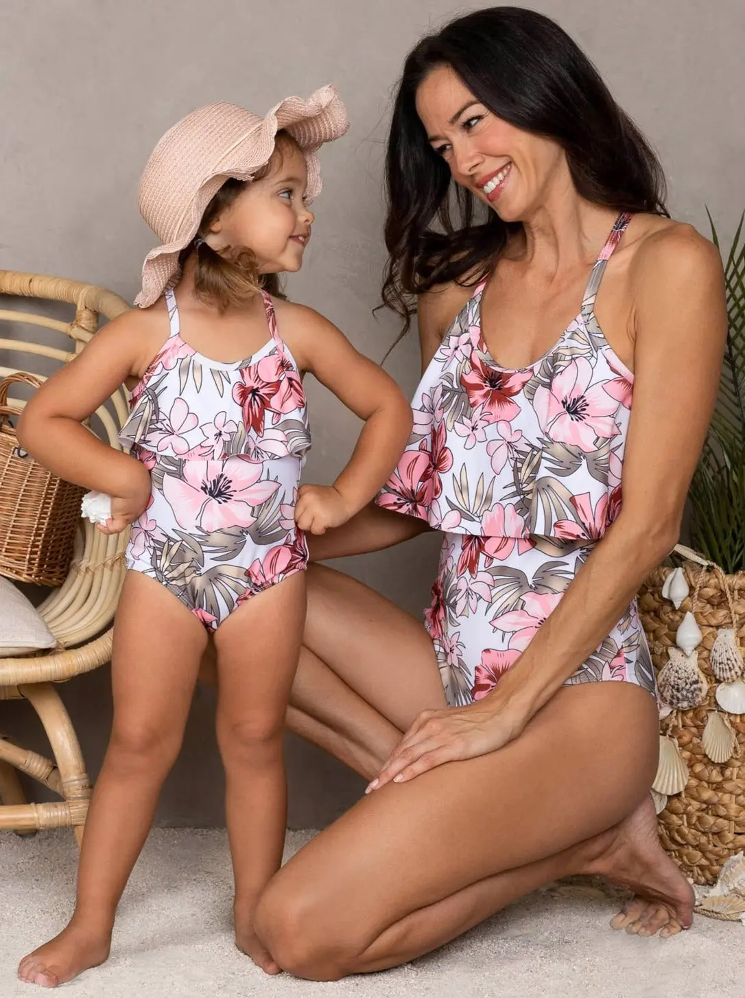 Mommy and Me Palm Blossom One Piece Swimsuit - Image 4