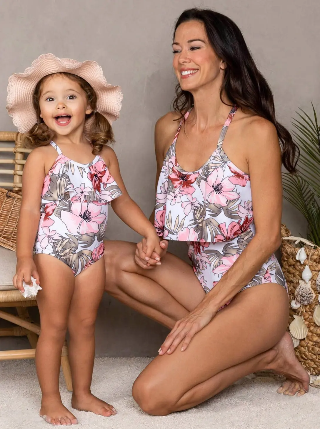 Mommy and Me Palm Blossom One Piece Swimsuit - Image 5
