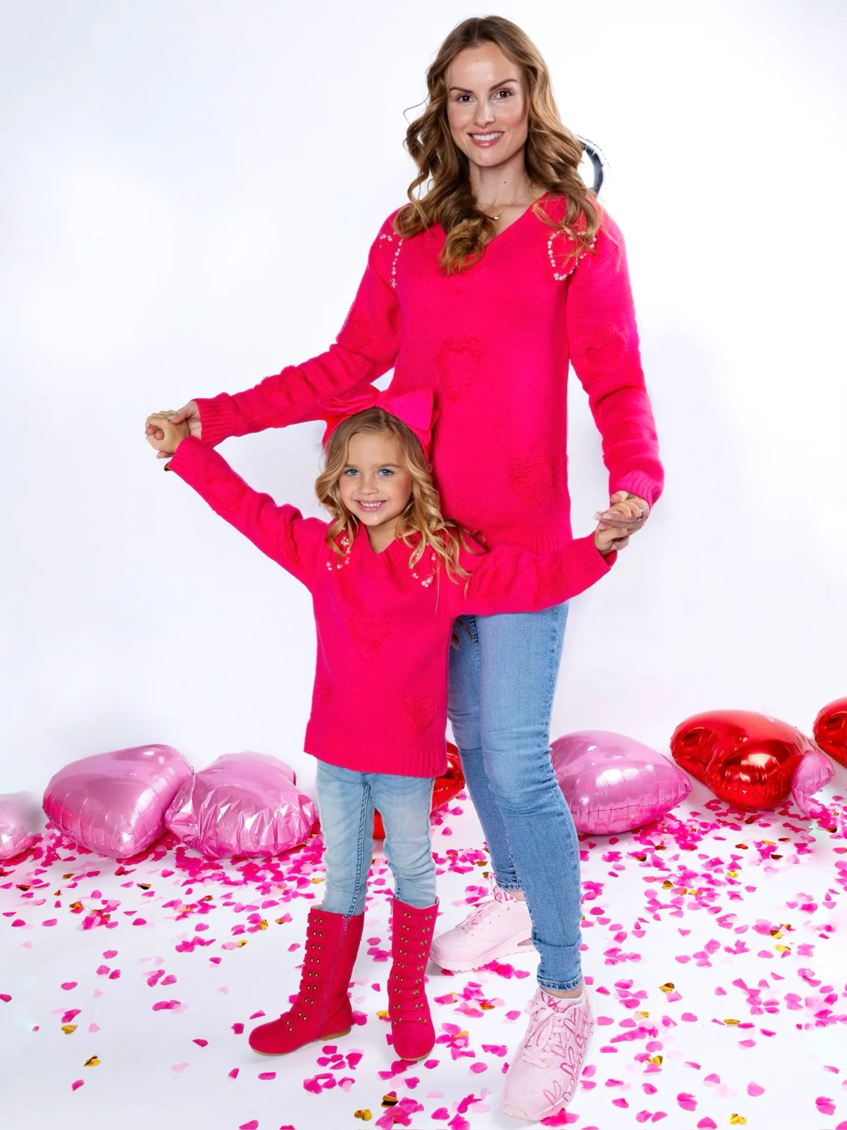 Mommy & Me Pearl Embroidered Heart Sweater - Image 6