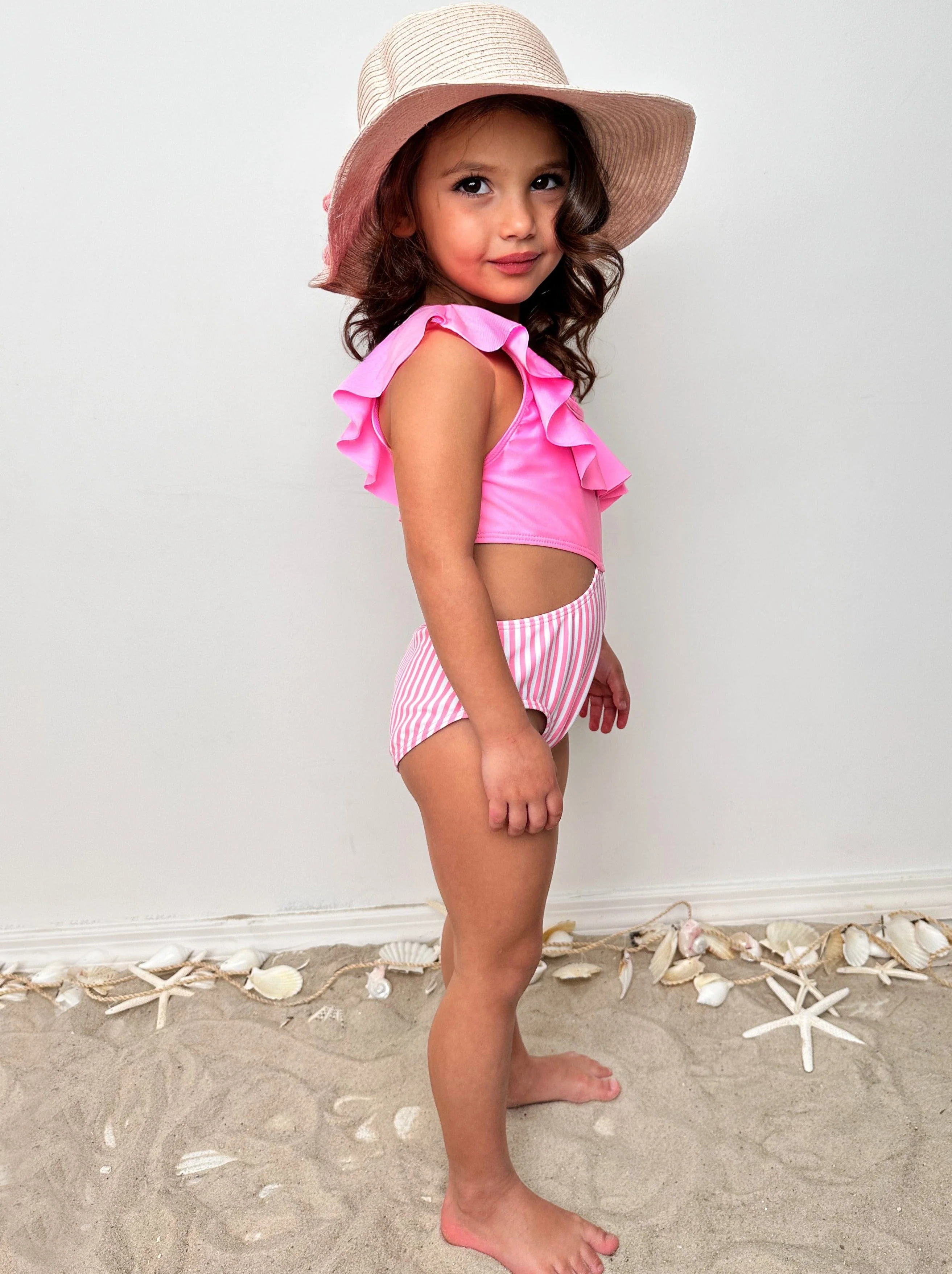 Blush and Splash Pink Ruffle One-Piece Swimsuit - Image 4