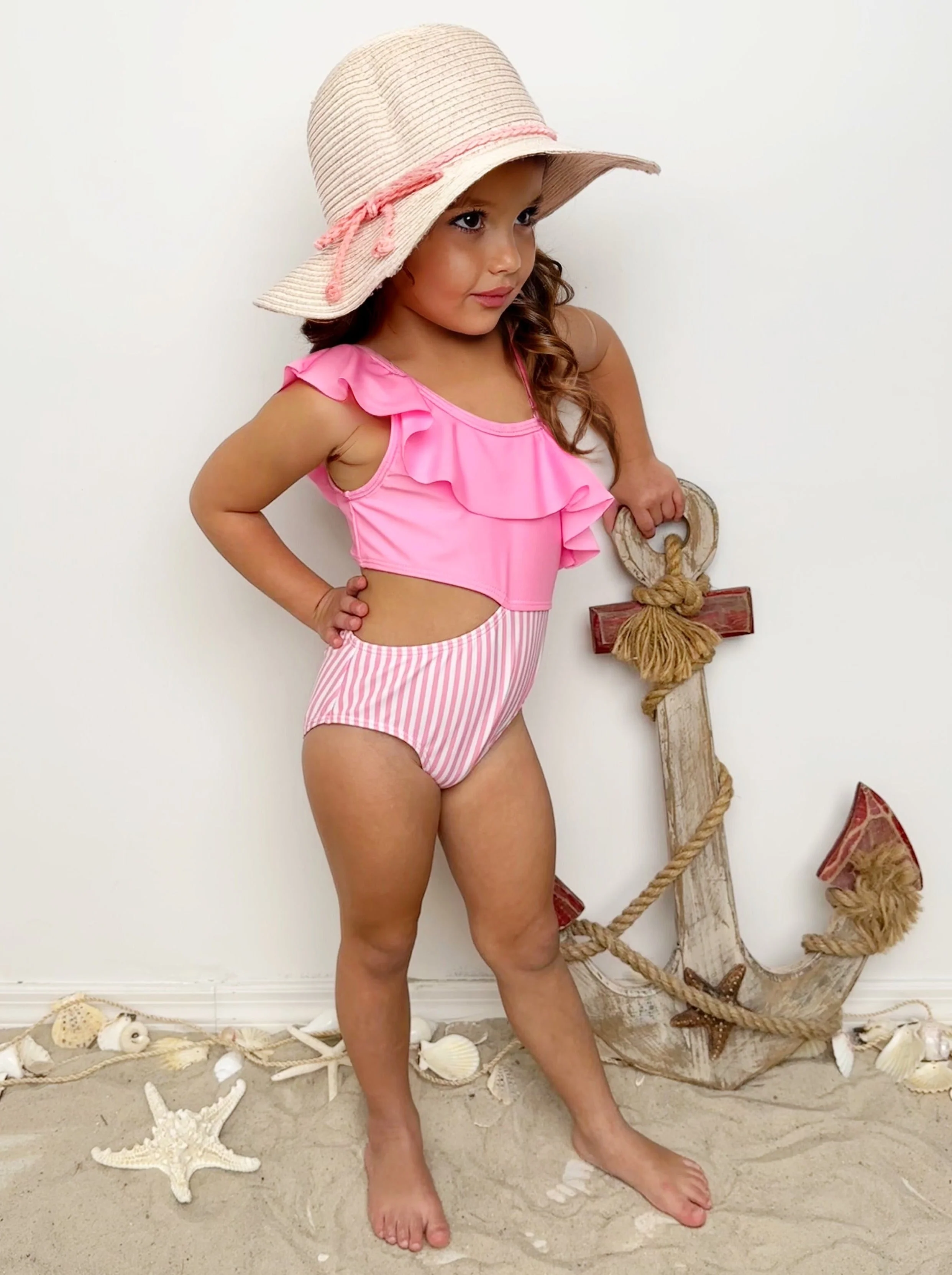 Blush and Splash Pink Ruffle One-Piece Swimsuit - Image 5