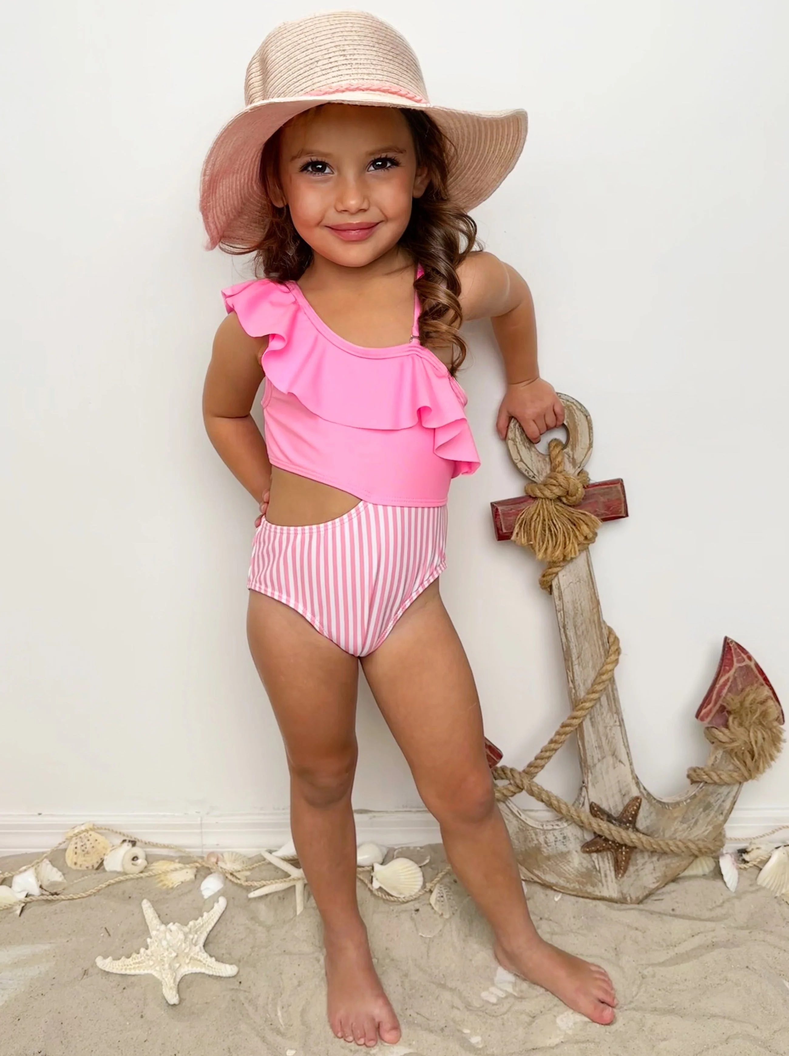 Blush and Splash Pink Ruffle One-Piece Swimsuit - Image 6